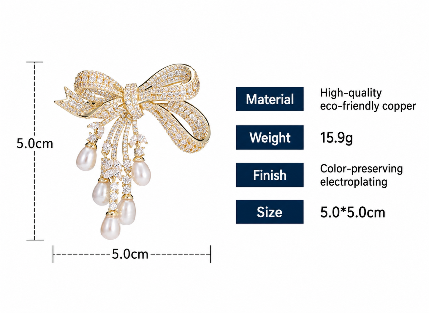Amelia Brooch (Freshwater Pearls)