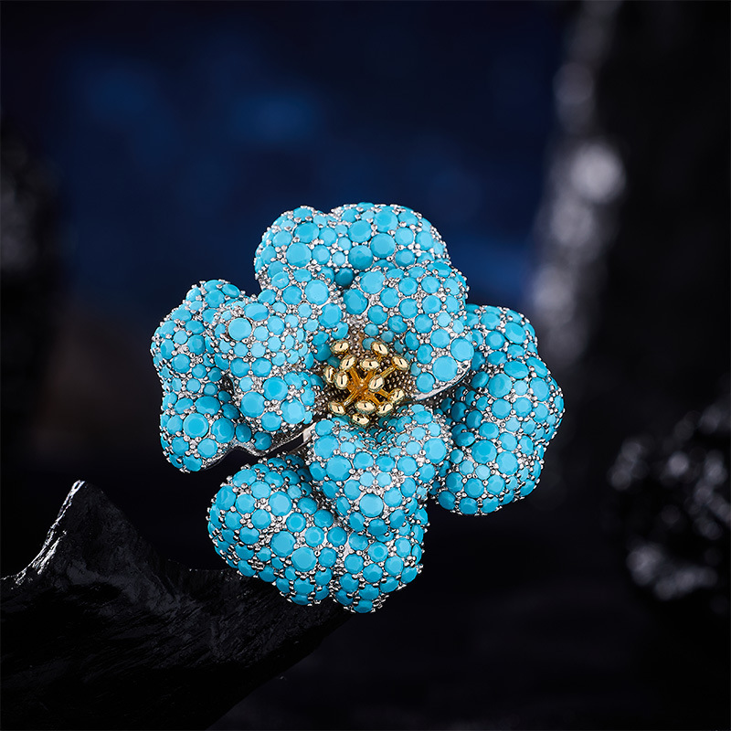 Turchese Brooch (Zircons)