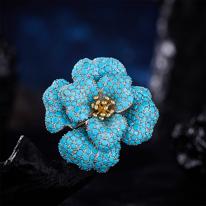 Turchese Brooch (Zircons)