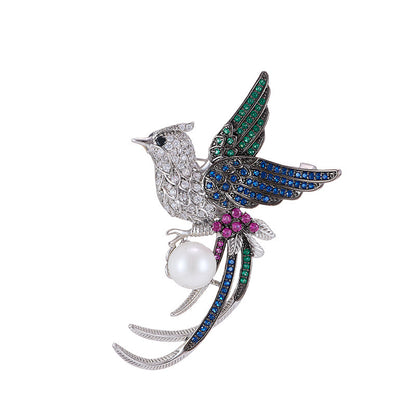 Fenice Brooch (Pearl & Zircon)