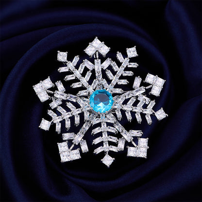 Snowflake Brooch (Blue Crystal)