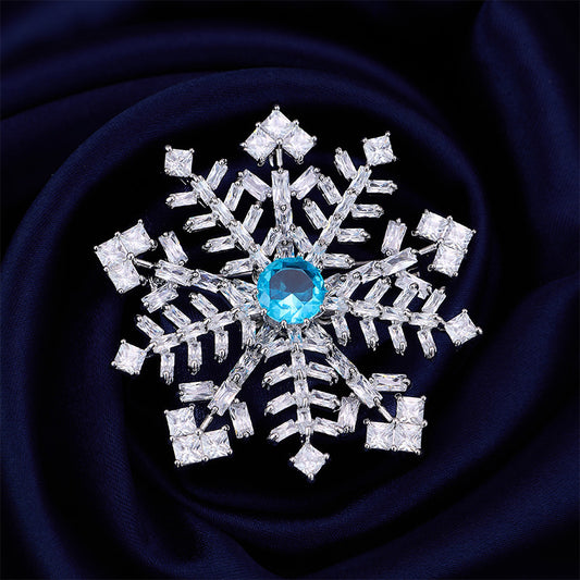 Snowflake Brooch (Blue Crystal)