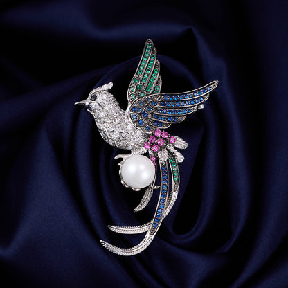 Fenice Brooch (Pearl & Zircon)