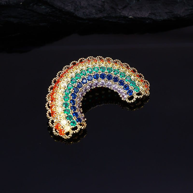 Close-up of the graduated rainbow zircon bands
