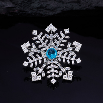 Snowflake Brooch (Blue Crystal)