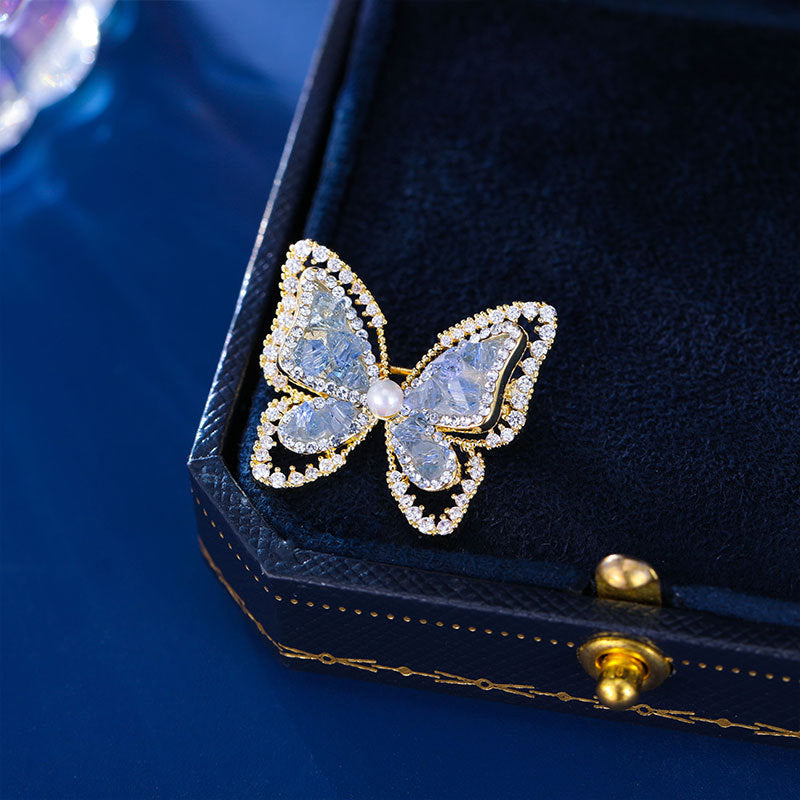 Farfallina Brooch (Blue Crystal)