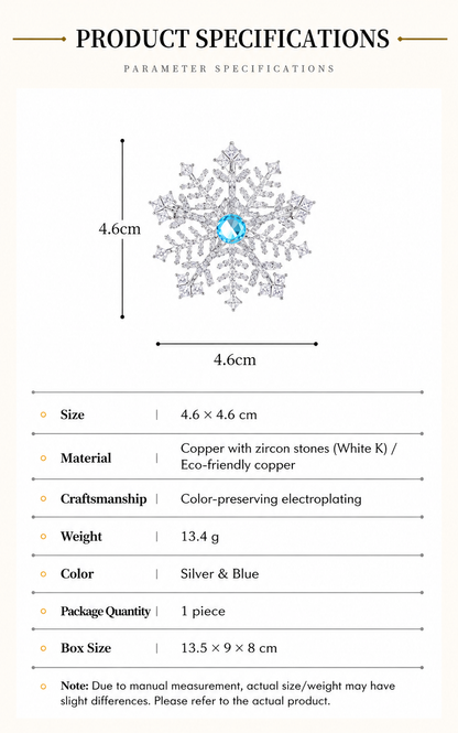 Snowflake Brooch (Blue Crystal)