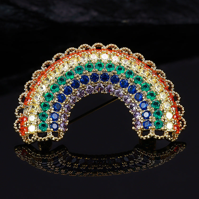 Arco Brooch (Rainbow Zircons)