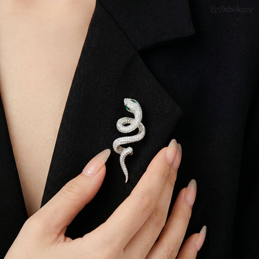 Serpente Brooch (Brilliant Zircons)